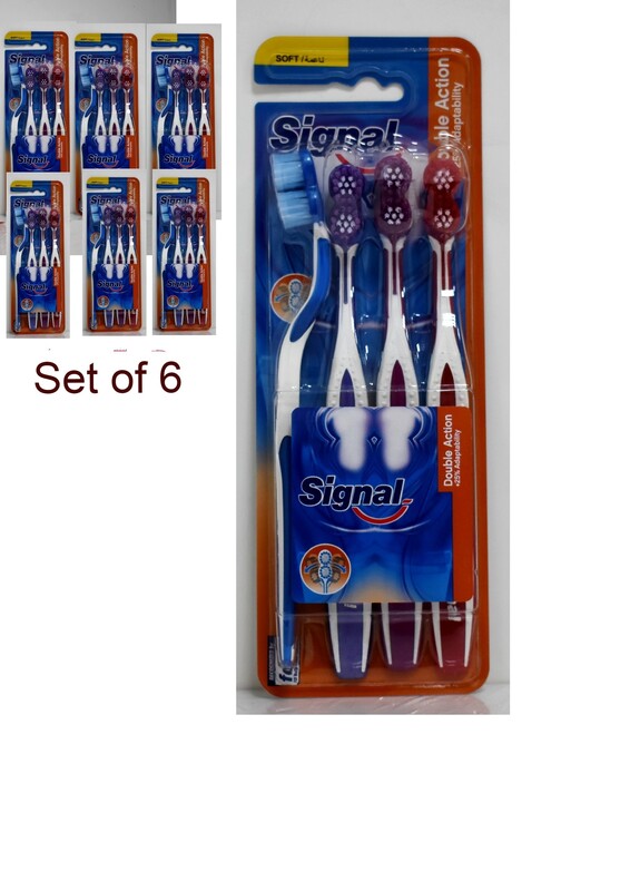 Signal Double Action tooth brush medium family pack, 24pieces(4set x 6card)