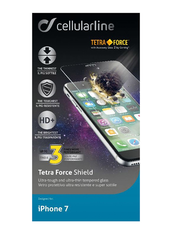 Cellular Line Apple iPhone 7 4.7-inch Tetra Force Shield Ultra Thin Tempered Glass Screen Protector, Clear