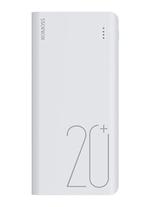 

Romoss 20000mAh Sense 6+ Quick Charge 3.0 Fast Charging Power Bank, with Micro USB/USB Type-C and Lightning Input, White