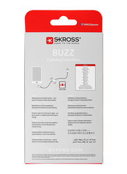 Skross 1-Meter Buzz Alarm Lightning Cable, USB Type A Male to Lightning for Apple Devices, White