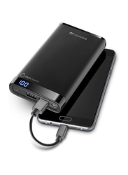 Cellularline 12000MAh FreePower Manta Fast Charging Power Bank, with Micro USB Input, with Micro USB Cable, Black
