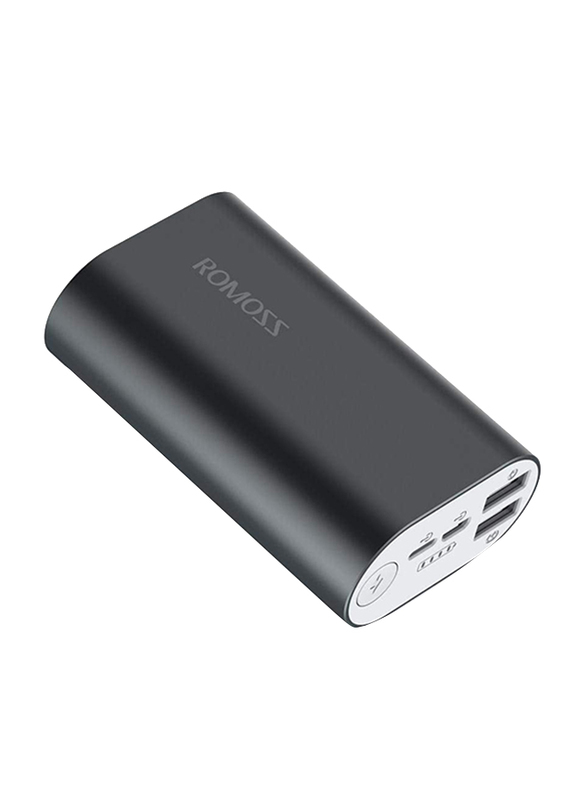 Romoss 10000mAh Ace10 Compact Power Bank, with Micro USB and USB Type-C Input, Grey