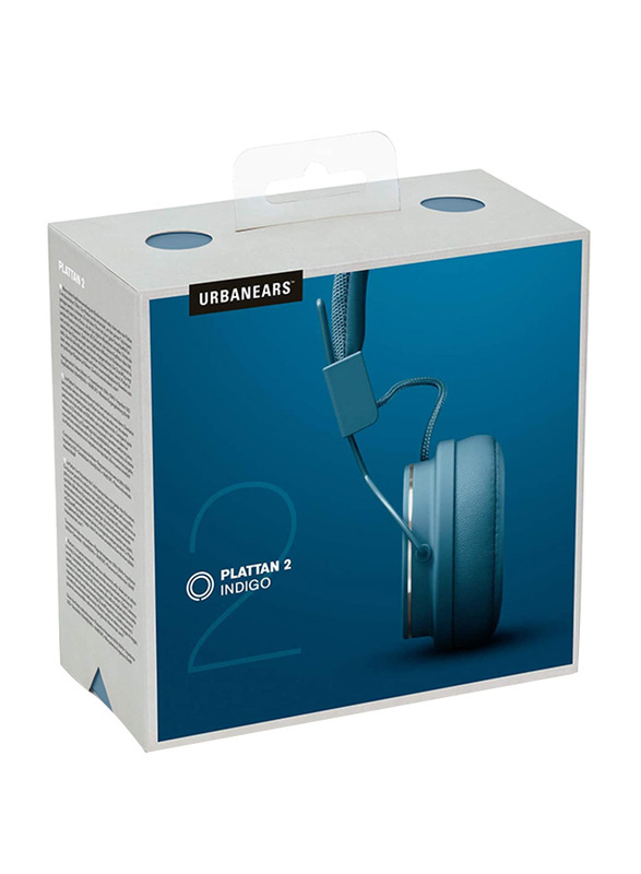 Urbanears Plattan II 3.5 mm Jack On-Ear Headphones with Mic, Indigo