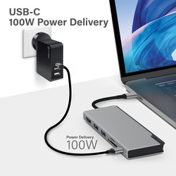 Alogic 6-in-1 USB Type-C Docking Station UNI with Power Delivery, Ultra Series, ULDUNI-SLV, Silver