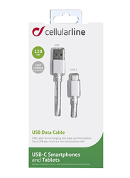 Cellularline 1.2-Meter USB Type A Cable, USB-Type C Male to USB Type A for Smartphones, White
