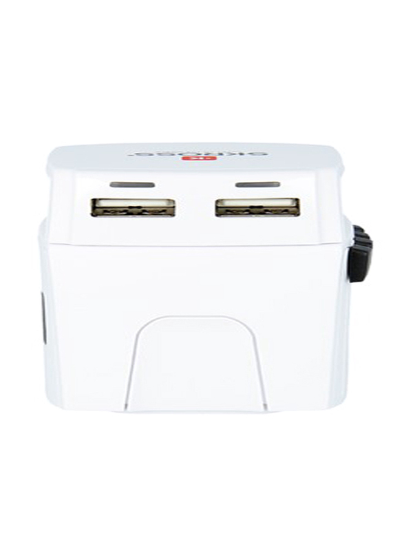 Skross World Wall Charger, 4 Plug 2 Pole MUV Micro USB 2.4A Adapter, 1302830, White