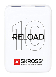 Skross 10000mAh Reload 10 Compact & Sleek Power Bank, with Micro USB Input, Bundle Pack, 2 Pieces, White