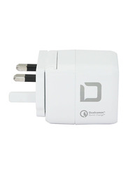 Dicota Universal USB Type-C Charger for Notebook with UK Port, D31722, White