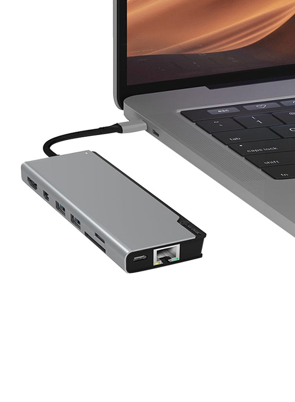 Alogic 8-in-1 USB Type-C Docking Station PLUS with Power Delivery Ultra Series, ULDPLS-SGR, Space Grey