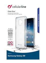 Cellular Line Samsung Galaxy S9 Clear Duo Hard Mobile Phone Case Cover, Clear