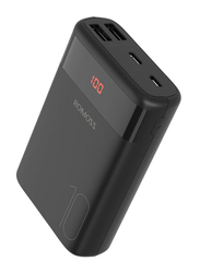Romoss 10000mAh Ares10 Compact Power Bank, with Micro USB and USB Type-C Input, Black