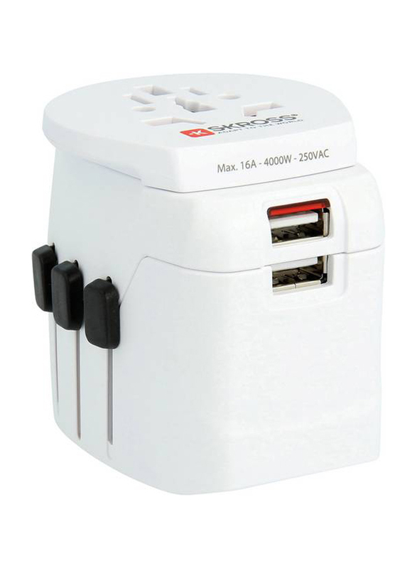 Skross World 1575W Wall Charger, Pro Light USB Adapter, 1302550, White