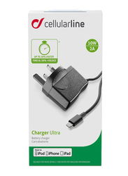 Cellularline Mfi Lightning 2A UK Plug Home Charger, ACHMFIIPH2AUKK, Black