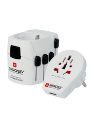 Skross World Wall Charger, 4 Plug Pro 6.3A Multi USB Adapter, 1302535, White
