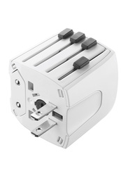 Cellularline WTA 625W World Travel Universal Plug Wall Charger Adapter for International Sockets, White