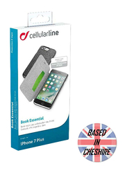 Cellular Line Apple iPhone 7 Plus Book Essential Mobile Phone Flip Cover, Black