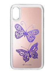 Cellular Line Apple iPhone XS/X Mobile Phone Case Cover, Stardust Butterfly, Multicolor