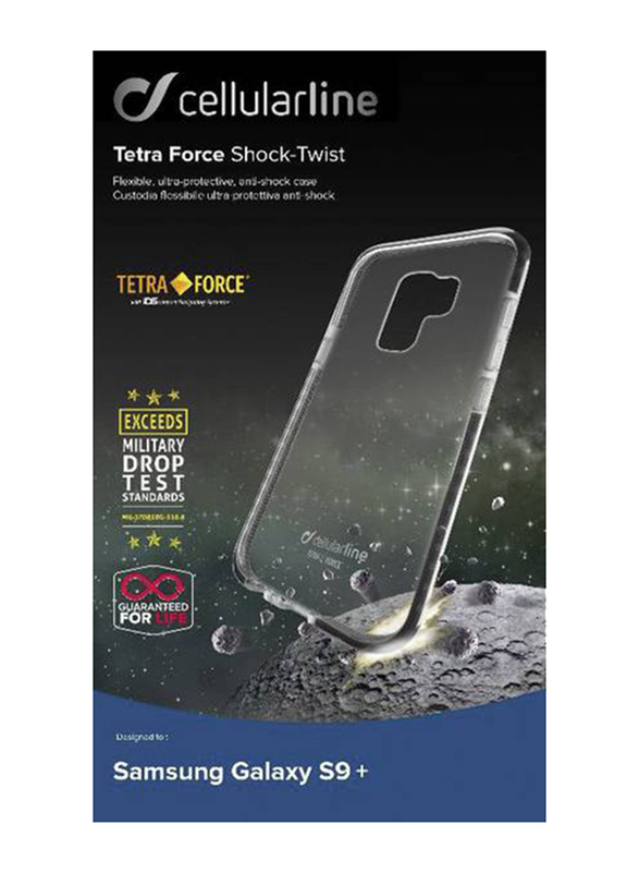 Cellular Line Samsung Galaxy S9 Plus Tetra Force Shock-Twist PC/TPU Mobile Phone Case Cover, Black/Clear