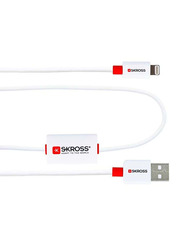 Skross 1-Meter Buzz Alarm Lightning Cable, USB Type A Male to Lightning for Apple Devices, White