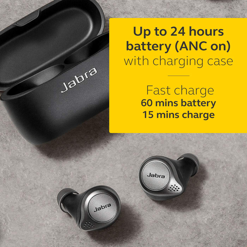 Jabra Elite 75T Wireless In-Ear Noise Cancelling Earbuds with Mic, Titanium Black