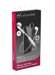 Cellularline Mantis Pro Capsule 3.5 mm Jack In-Ear Stereo Earphones with Mic, White
