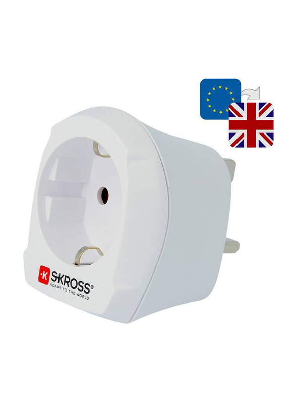 Skross Wall Charger, UK + EU Plug World USB Adapter, 1500230-E, White