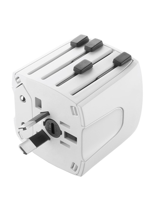 Cellularline WTA 625W World Travel Universal Plug Wall Charger Adapter for International Sockets, White