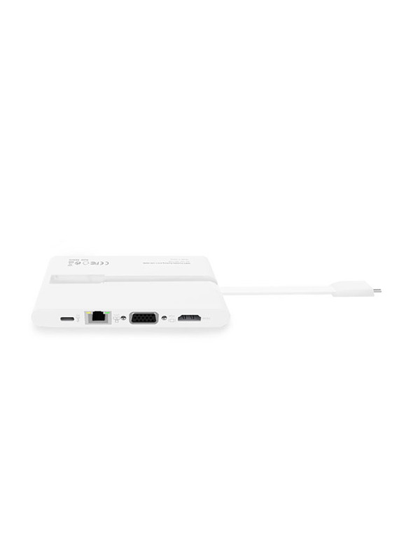 Dicota 9-in-1 USB Type-C Portable Docking Station with HDMI, D31729, White