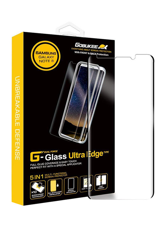 Gobukee Samsung Galaxy Note 8 G-Dual Force Glass Ultra Edge Tempered Glass Screen Protector, Clear