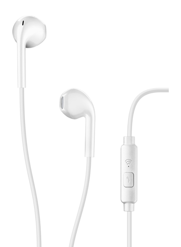 سماعات سيلولارلاين لايف بتصميم داخل الاذن 3.5 مم مع مايكروفون, أبيض