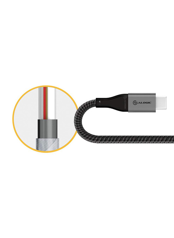 Alogic 1.5-Meter Super Ultra USB Type-C Cable, USB Type-C Male to USB Type-C for Smartphones/Tablets, Space Grey