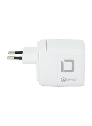 Dicota Universal USB Type-C Charger for Notebook with UK Port, D31722, White