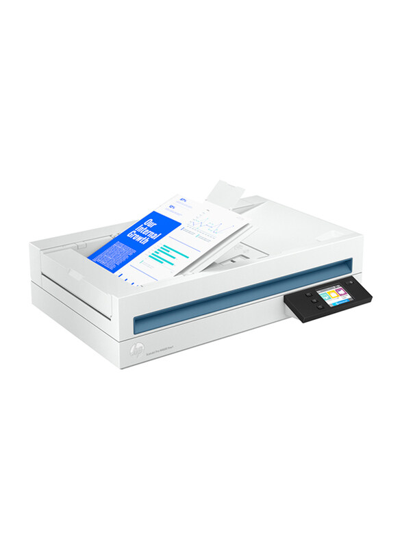 HP Scanjet Pro N4600FNW1 Flatbed Scanners, 600DPI, 20G07A, White