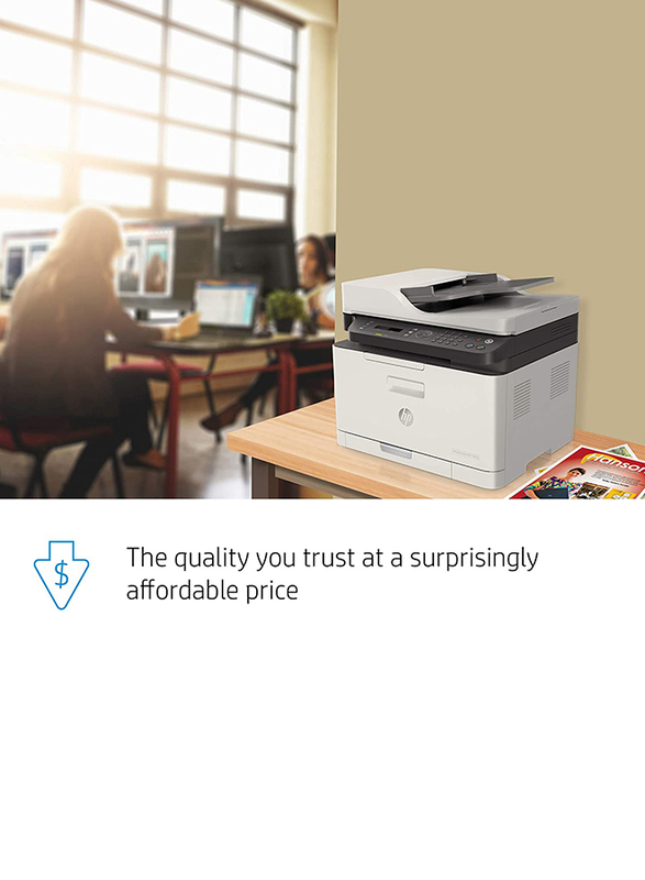 HP Color Laser MFP 179FNW Laser Printer, 4ZB97A, White