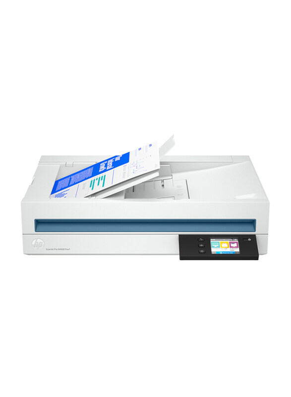 HP Scanjet Pro N4600FNW1 Flatbed Scanners, 600DPI, 20G07A, White