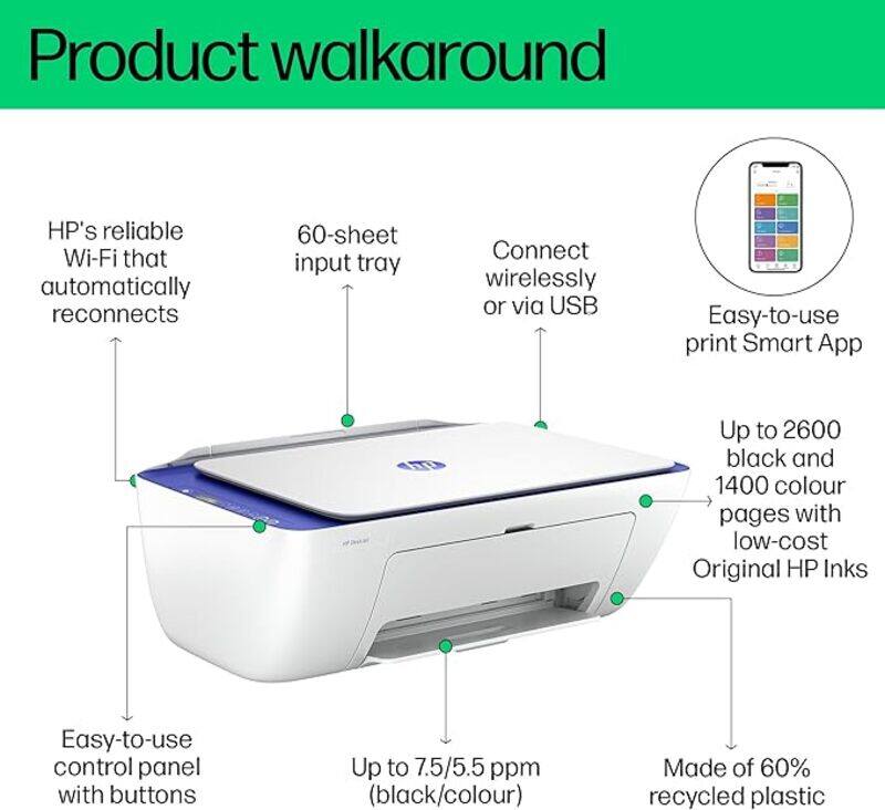 

HP DeskJet Ink Advantage Ultra 4927 Wireless, Print, Scan, Copy, All-in-One Printer, Up to 2,600 black or 1,400 color pages White