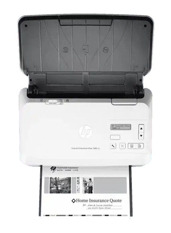 HP Scanjet Enterprise Flow 7000S3 Sheetfed Scanners, 600DPI, L2757A, White