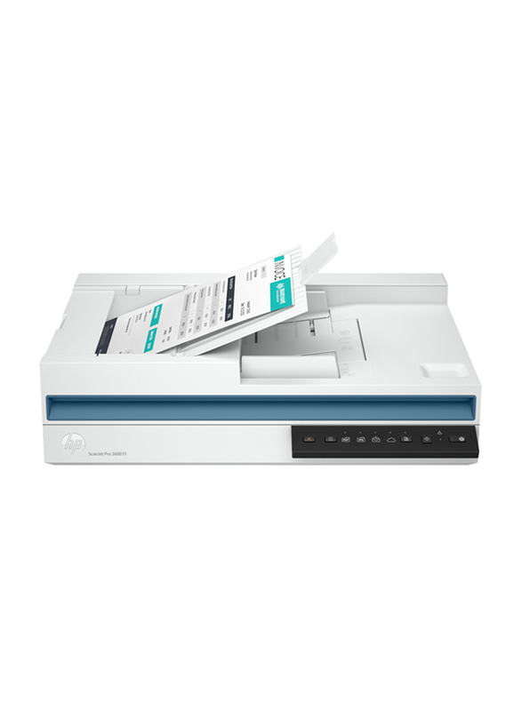 HP Scanjet Pro 3600F1 Flatbed Scanner, 600DPI, 20G06A, White