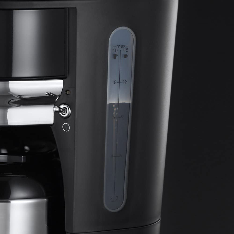 راسل هوبز ماكينة صنع القهوة ريترو كلاسيك نوير ، 1000 واط ، 21701 ، أسود / فضي