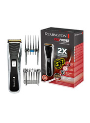 Remington Pro Power Titanium Plus Hair Trimmer, HC7150, Black/Silver