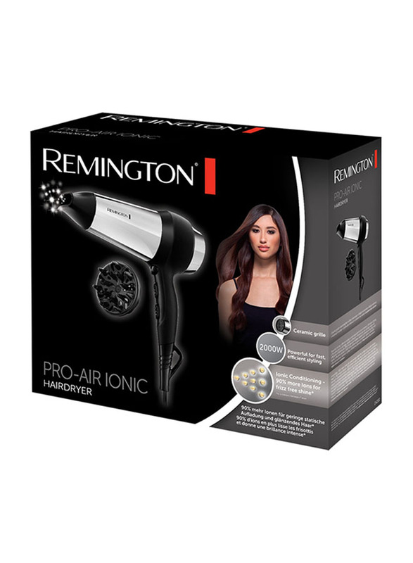 Remington Pro Air Ionic Hair Dryer, 2000W, D4200, Silver/Black