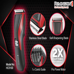 Remington My Groom Hair Clipper, HC5100, Red/Black