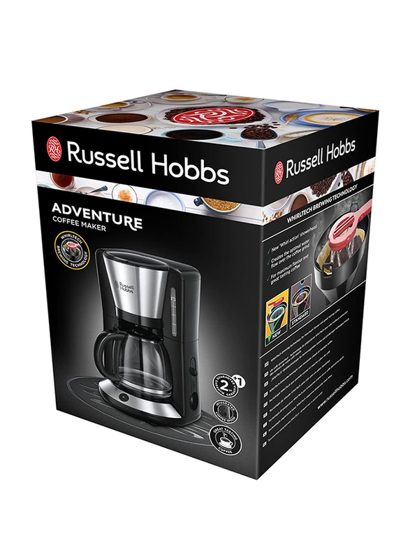 Russell Hobbs Adventure Coffee Maker, 1100W, 24010, Black/Silver