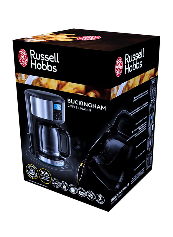 Russell Hobbs Buckingham Coffee Maker, 1000W, 20680, Black/Silver