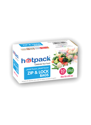 Hotpack Zipper Lock Bag Set, 12 x 25cm, 50 Pieces