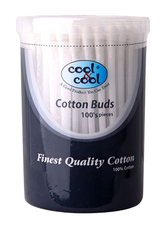 Cool & Cool Cotton Buds, White, 100 Piece