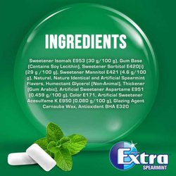 Wrigley's Extra Spearmint Chewing Gum, 60 Pieces