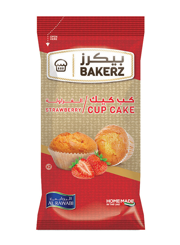 Al Rawabi Bakerz Strawberry Cupcake, 2 x 60g