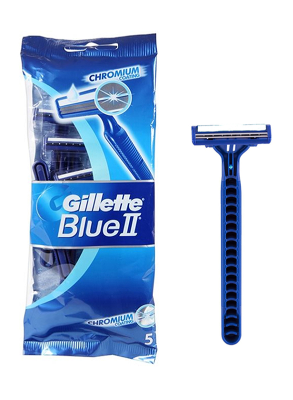 Gillette Blue II Disposable Blade Razor for Men, 5 Pieces