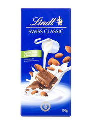 Lindt Swiss Classic Milk Chocolate Slab With Roasted Almonds, 100g